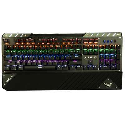 

Тележка (AULA) F2030 Chaser Blind Machine Keyboard 104 Key Wired USB Game Keyboard Механическая зеленая шампунь Цветная пластина