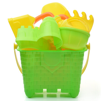 

father and mother (babamama) baby beach bucket toy bath outdoor bucket shovel mold kettle can be watering 7 sets B3008