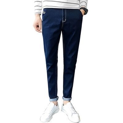

(MSEK) джинсы мужская мода Slim jeans простой ветер девять штанов мужской LNK70000 темно-синий 31