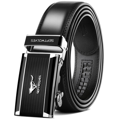 

Septwolves MenS Automatic Buckle Business Leisure Leather Belt