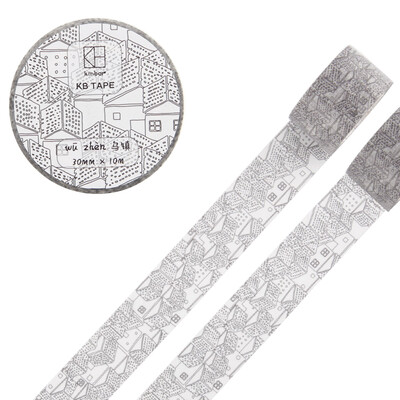 

Kinbor hand and paper tape 30mm * 10m hand count illustrations color stationery tape / powder town DTB64032