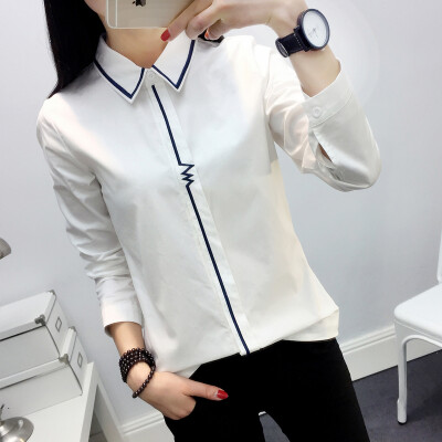 

VIVAHEART Korean Lapel Long Sleeve Casual Shirt Female VWCC172340 White L