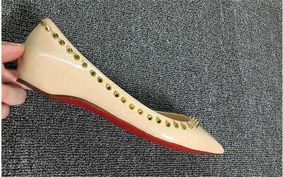 

Jiabaisi Women Flats Pointed Toe nails patent Flats Slip On low heel shoes Large Size Wedding Party Casual Basic Shoes