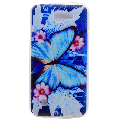 

Blue butterfly Pattern Soft Thin TPU Rubber Silicone Gel Case Cover for LG K4