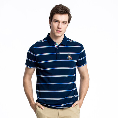 

Camel (CAMEL) мужская мода лацкан полоски POLO бизнес случайные с короткими рукавами футболка X7B265203 цвет синий XL