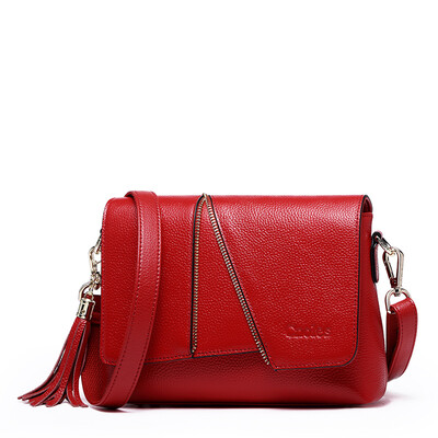 

Kou a Cnoles female bag first layer cowhide shoulder Messenger bag fashion geometric lady bag B155 gray
