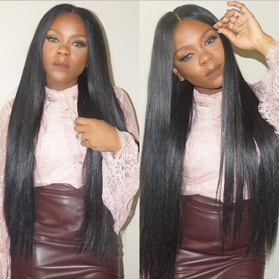 

8A Brazilian virgin hair straight full lace human hair wigs glueless full lace silky straight wig for black women