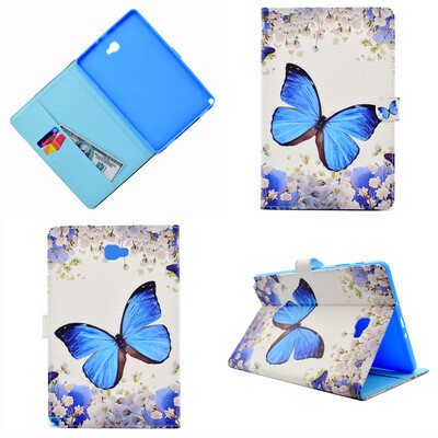 

Flower butterfly Style Classic Flip Cover with Stand Function and Credit Card Slot for Samsung GALAXY Tab A 10.1 P580