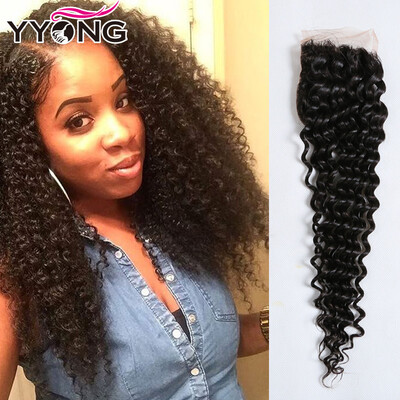

Brazilian Curly Wave Closure Brazilian Virgin Hair Closure 8"-30" Human Hair Closure MiddleFreeThree Part 4X4 Swiss Closure