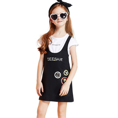 

Descartes DEESHA Girls' Set Little Hat Letter Print Big Child Slim Set 811721908 Black 140