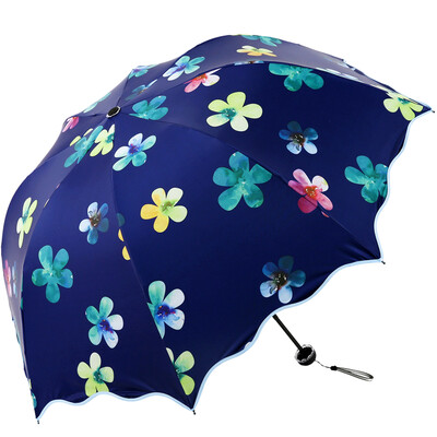 

Paradise umbrella UPF50 full shade black rubber twist sun umbrella sunny umbrella 31823E navy blue