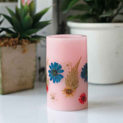 

Vanilla Scented Candles Led Candle Real Candles , 4&8 Hours Timer,Hand Made Embossed Fowers Design,3x5 Inches(7.62x12.7cm
