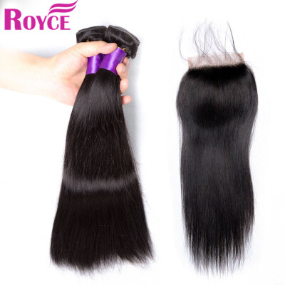 

Brazilian Virgin Hair With Closure Brazilian Human Hair Straight 3Bundles With Closure 7A Unprocessed Lace Closure with Bundles