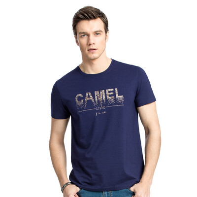 

Camel (CAMEL) мужской случайный шаблон письма круглый шея повседневная молодежь с короткими рукавами футболка X7B189068 сокровище синий XXL