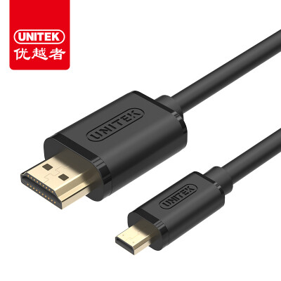 

UNITEK micro hdmi to HDMI cable mini HDMI head transfer HD cable 2 m 4K 2K flat panel camera with TV data conversion line Y-C182