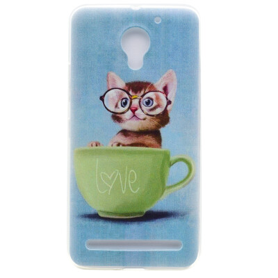 

Glasses cat Pattern Soft Thin TPU Rubber Silicone Gel Case Cover for Lenovo C2