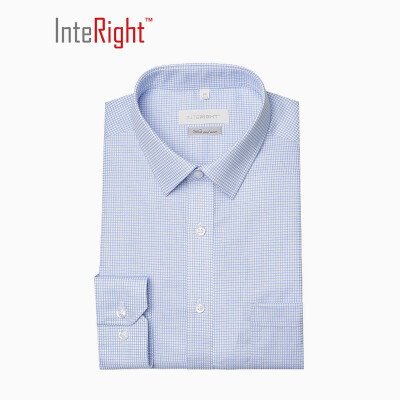 

INTERIGHT upgrade free iron business men long sleeve shirt light blue small check mark 39 yards