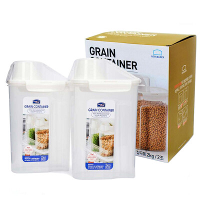 

Lok buckles rice buckets rice storage rice box rice bowl sealed moisture-proof bucket storage box kitchen storage bucket gift cup HPL520S2 (2.4L * 2) transparent 2KG * 2