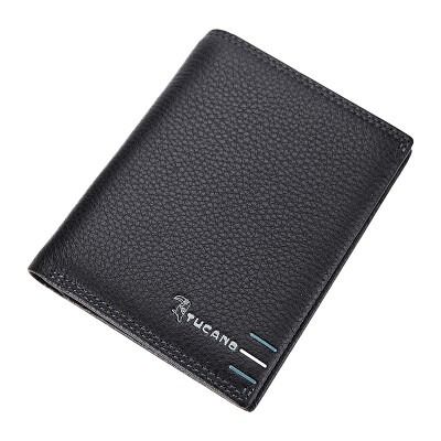 

Woodpecker (TUCANO) men's wallet short section multi-functional lychee fur layer of leather wallet TAA2093-07B0 black