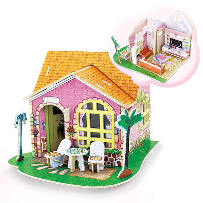 

【Jingdong Supermarket】 Yi Yin Yuan creative gift toys 3D stereo puzzles parent-child DIY toys personalized assembly dream villa combination - living room furniture