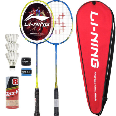 

Li Ning LI-NING Мужские и женские две комплекты A100 Полный желтый карбоновый бадминтон рэкет Пара Beat Двойной выстрел (резьба)