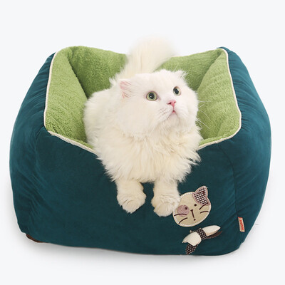 

Huayu pet (hoopet) cat nest detachable winter thickened kennel pet nest kitten house dark green mat