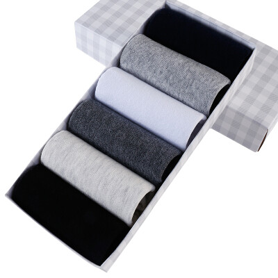 

Jingdong supermarket] red beans 6 pairs of socks men socks business casual simple solid color combed cotton four seasons in the tube socks H7W209 6 color 6 double