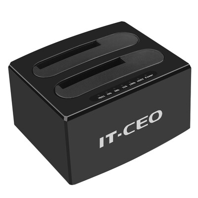 

IT-директор IT-172C 2,5 / 3,5 дюйма USB3.0 Печатную копию форума Двойной немного жесткое сиденье база поддержки сменный картридж диск SATA / SSD SSD черный