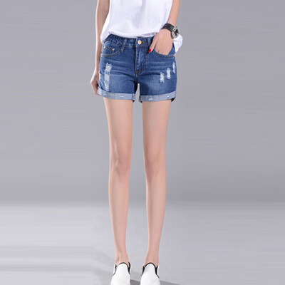 

City Plus CITYPLUS Arts Fan Straight Cuff Flap Cuff Denim Shorts CWDK174156 Navy 29