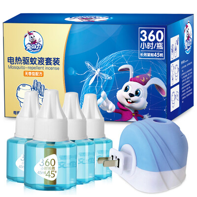 

Кролик сила (кролик の сила) Младенец Kit электрического комаров жидкости (45мл * 4 + бутылка репеллента) репеллент без запаха ребенка электрического комаров жидкости