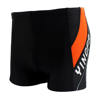 

YINGFA YINGFA swim trunks men&39s flat swim pants fashion fight color flat feet swimsuit casual hot spring beach big size swimsuit Y3023 -2 black fight orange XL