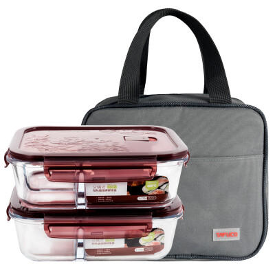 

Taifu high (TAFUCO) crisper separate heat-resistant glass crisper lunch box portable lunch box T-7721 brown 1520ml * 2