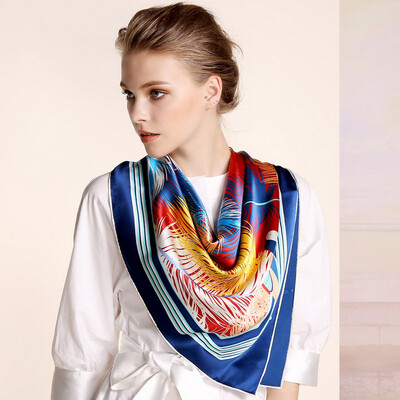 

Gemstone Butterfly Silk Silk Scarf Lady Spring / Summer Sunscreen Shawl High-grade Silk Scarf 90 * 90cm 16mm Heavy Satin Gift Box