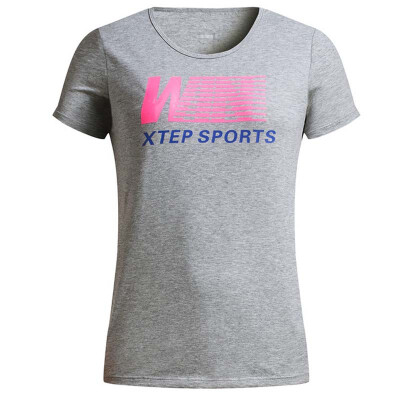 

Jingdong Supermarket] Xtep (XTEP) women's short-sleeved fashion leisure breathable light moisture perspiration colorful green summer T-shirt 883228019314 orange