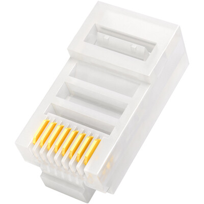 

Shanze (SAMZHE) SG-5100 ultra-five network RJ45 crystal head CAT5e 8P8C network terminal gold-plated imports of environmentally friendly plug steel material 100 consecutive boxes / box