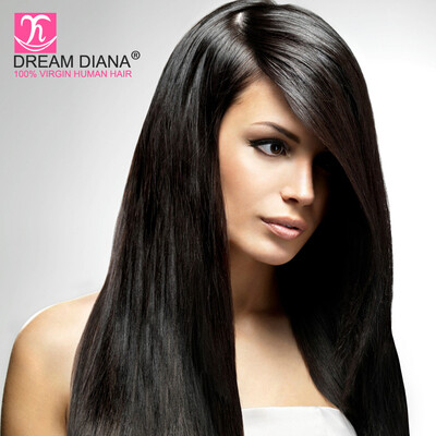 

8A Ear To Ear Lace Frontal Closure With Bundles Dream Diana Brazilian Straight Virgin Hair 3Bundles With Lace Frontal Closure