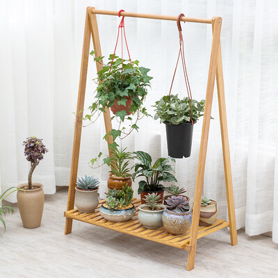 

Trojan Man Creative Suspension Nanzhu Living Room Folding Flower Shelf Balcony Contains a flower shelf