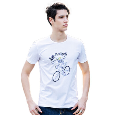 

Pioneer Camp round neck goast skeleton riding bike pattern shirt short-sleeved men T-shirt