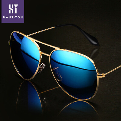 

Haotong (HAUT TON) polarized men's sunglasses men's men's colorful driving mirror female models sunglasses TYJ09 colorful ice blue gold frame