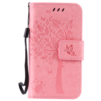 

Pink Tree Design PU Leather Flip Cover Wallet Card Holder Case for IPHONE 4