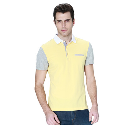 

K-Boxing Men's T-shirt Cotton Turn Down Neck Joint Shirt