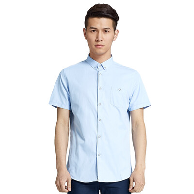 

Paul Fadi BAOLUOFADI men's short sleeve shirt summer solid color business casual shirt men 206202107 light blue 50