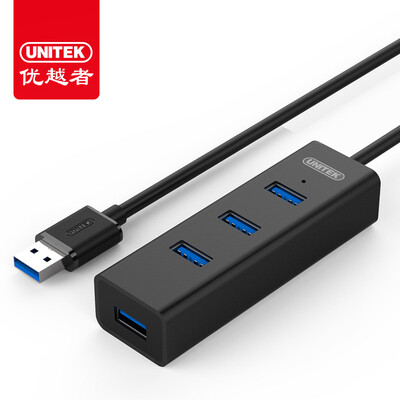 

Улучшенный человек (UNITEK) Y-3082BK USB 3.0 концентратор HUB четыре высокоскоростных расширения 30см алюминий настольного ноутбука вытащили четыре USB разветвитель черный