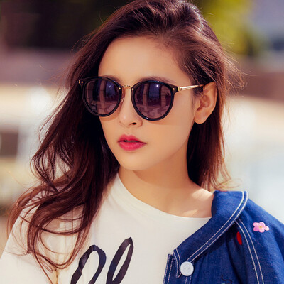 

Wei Gu&39s VEGOOS 6112 polarized sunglasses round box retro tide people sunglasses female models face repair sunglasses sand transparent wine red frame progressive gray