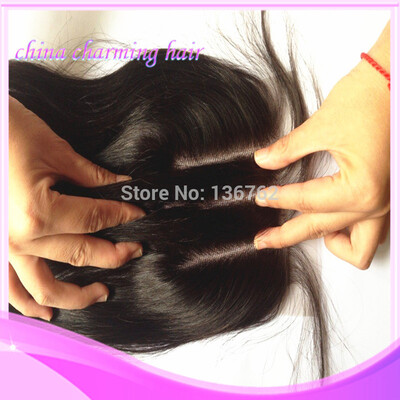 

Grade 8A Brazilian Straight Lace Closure 44inch Middle Part Free Part or 3 part Closure Color 1B Virgin Straight Closure