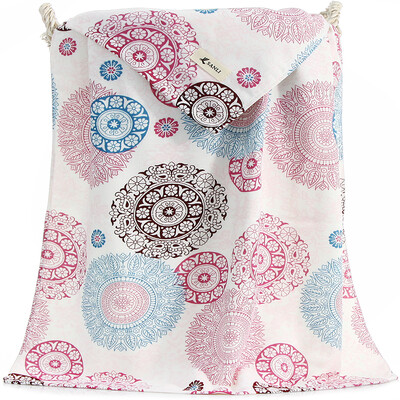

San Li gauze bamboo fiber AB version of the towel 70 × 140cm bohemian style soft and comfortable absorbent towel purple sky blue