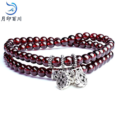 

Moon India Sea Garnet Bracelet Women 's Rattan Double Pour Bell Garnet Hand String