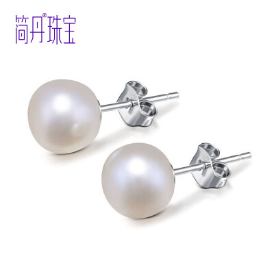 

Jane Dan JIANDAN S925 Sterling Silver Nail Temperament elegant freshwater pearl silver jewelry white 8-9MM Thanksgiving beads