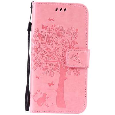 

Pink Tree Design PU кожа флип крышку кошелек карты держатель чехол для SAMSUNG S6