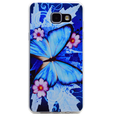 

Blue butterfly Pattern Soft Thin TPU Rubber Silicone Gel Case Cover for SAMSUNG Galaxy A3 2016/A310